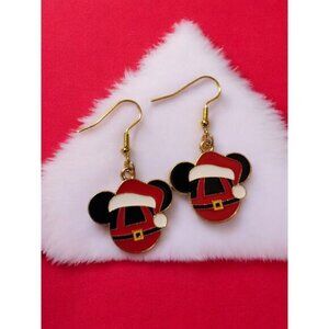 Santa Mickey Christmas Charm Earrings